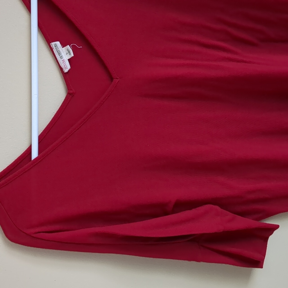 Solid Red Large Zenana Outfitters Ruched Dress - Picture 3 of 12